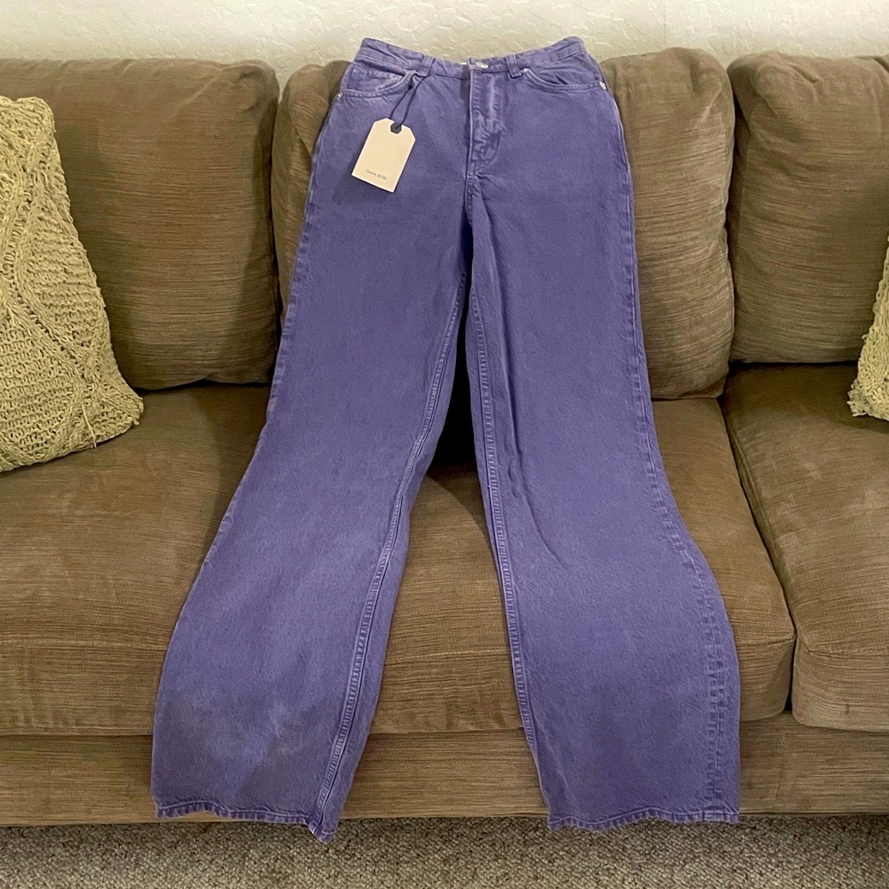 Zara Wide Leg Jeans. Purple. Size 0. NWT